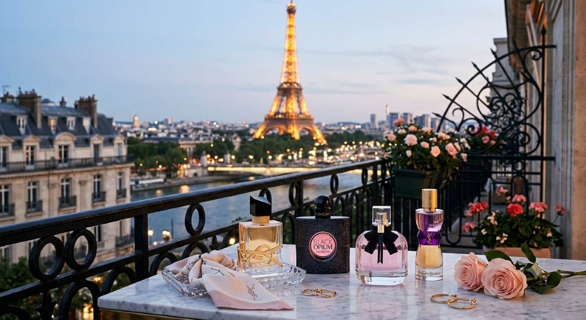 los mejores perfumes ysl para mujer con fondo parisino
